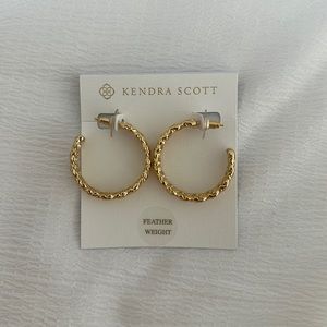 Kendra Scott gold braided hoop earrings NWOT